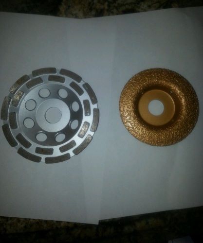 Brand new lot of 2 4.5&#034; DIAMOND  CONCRETE STONE MASONRY GRINDING wheels tool