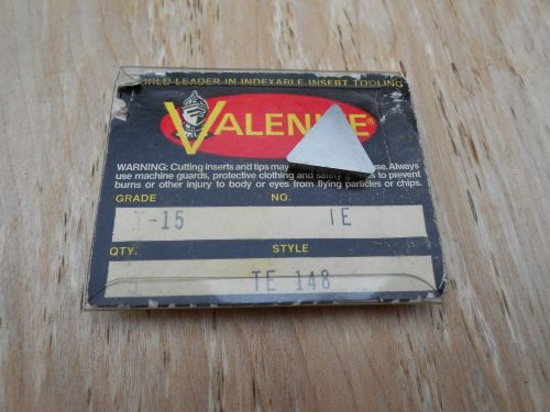 VALENITE CARBIDE INSERTS , TE148 , GR T-15 , 4 INSERTS