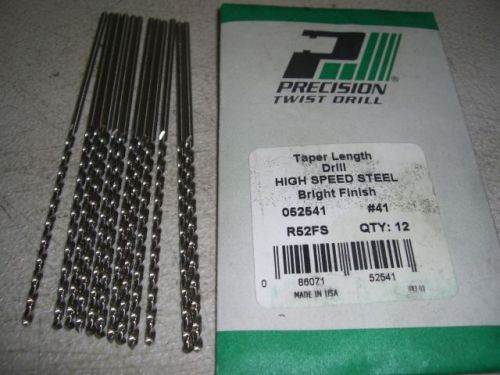 12 PTD #41 Taper Length Precision Twist Drills 52541