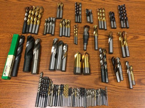 Lot of 92 machinist drill bit set, many tool sizes 1/8&#034; - 1-1/16&#034; for sale