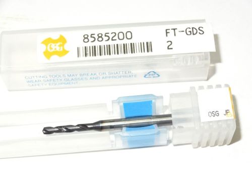 New osg 2.0mm 2fl ft-gds screw machine length carbide twist drill tialn 8585200 for sale