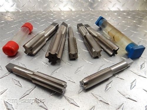 Lot of 7 hss hand taps 5/8&#034;-32ns to 1&#034;-20nef bath swanson h&amp;w for sale