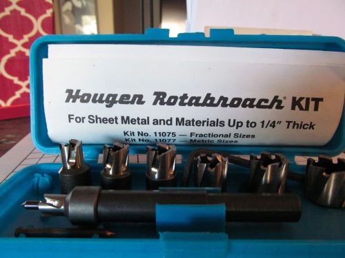 Hougen Rotabroach Model #11075 Sheet Metal Hole Cutter Kit &amp; Case, USA Made, NEW