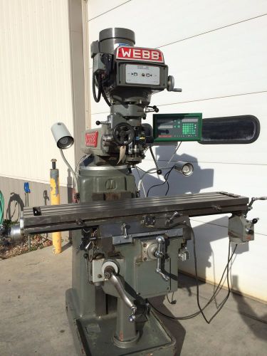 Kent champ 10&#034;x50&#034; milling machine variable speed one shot knee dro pwr feed for sale
