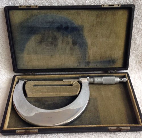 Scherr Tumico 2.5-3.5&#034; Blade Micrometer Caliper Tubular With Original Case!