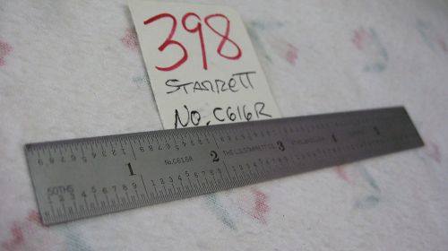 Starrett steel 6 in. rule, tempered, No. C616R, 4 grad                 (ref#398)