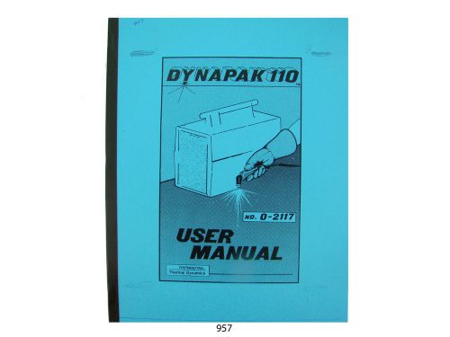 Thermal Dynamics Model 4xi Dynapak Plasma Cutter User Manual  *957