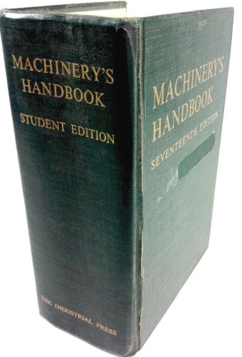 Machinerys handbook machinists reference 17th ed 2104 pgs draftsman tool maker for sale