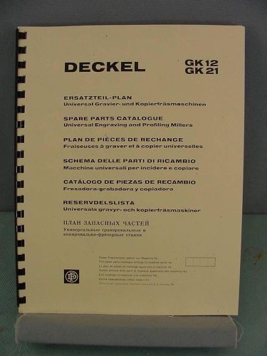 Deckel GK12 &amp; GK21 Profile Miller Parts Manual