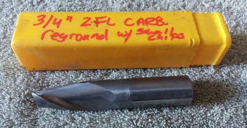 Carbide Endmill 3/4&#034;, 2 Flute - reground - 3 3/4&#034; OAL, 1 1/8&#034; LOC