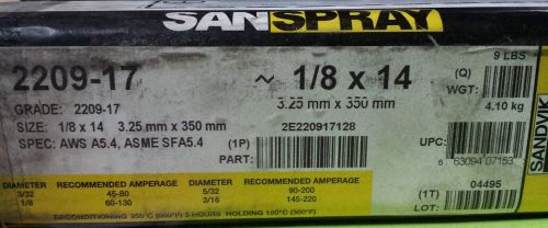 Sandvik Sanspray 2209-17 1/8&#034; x 9lb box of electrodes (5 Boxes)