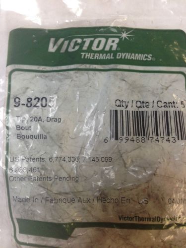 5 pack victor 9-8025 20 amp drag welding tip for sl60 or sl100 plasma 1torch for sale