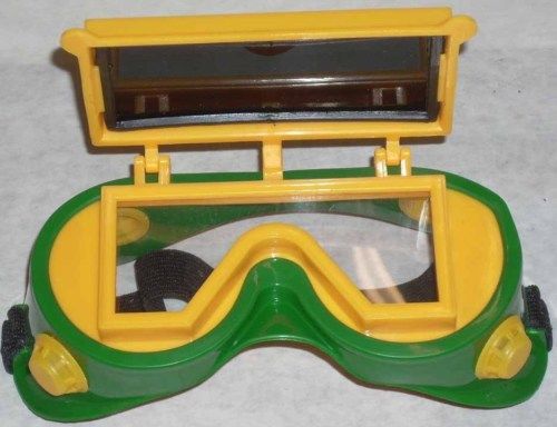 10 Green Yellow Safety Goggles Flip Up 2x4 1/4 Shade 5