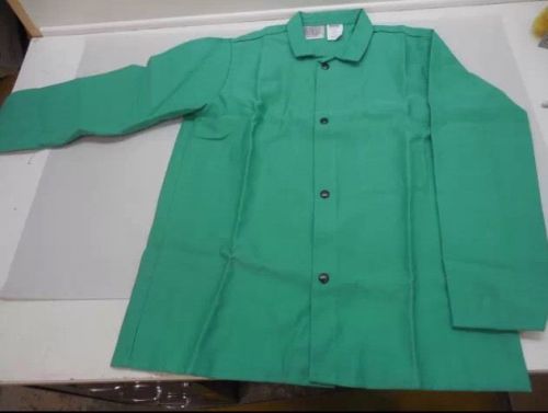 Stanco fr630 welding jacket 9oz ctn30&#034; 2xl w/ inside pocket green new for sale
