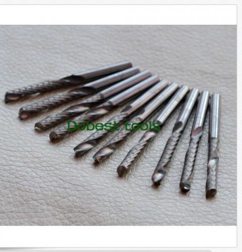 10pcs one flute carbide endmill spiral cnc router bits cutting tools 4mm 22mm for sale