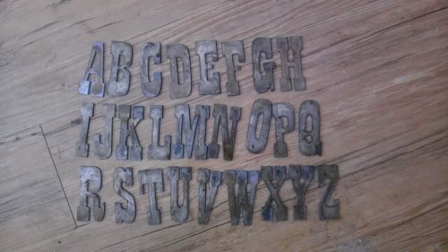 3 inch Rough Rusty Metal Vintage Western Style Complete Alphabet Letters Crafts