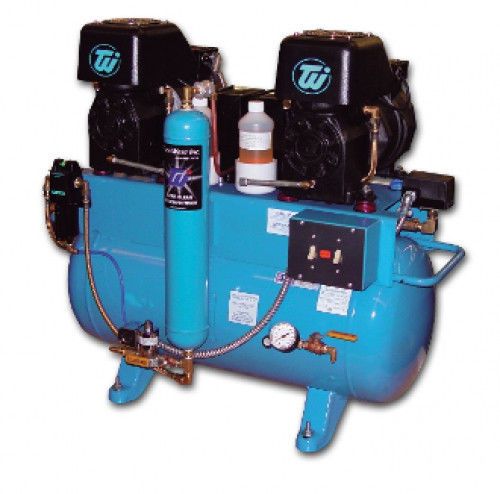 Tech west acl6t2 dental 3hp triple head ultra clean lubricated air compressor for sale