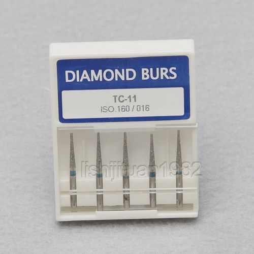10 box dental diamond burs tc-11 fg 1.6mm taper conical end high speed handpiece for sale