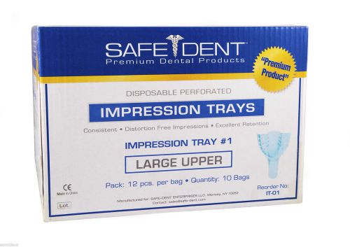 Safedent plastic disposable impression tray # 1 large upper / 2 bags (24 pieces) for sale