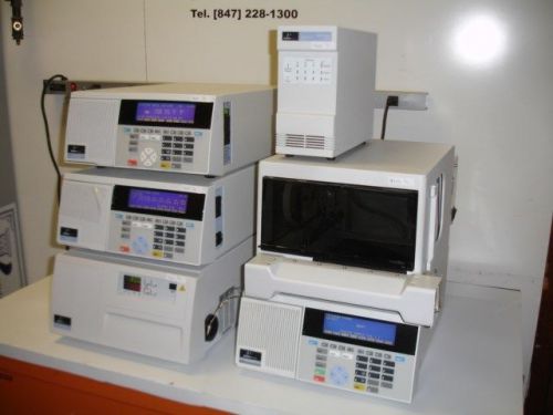 Perkin elmer lc200 hplc system autosampler uv detector pump degasser oven # 7305 for sale