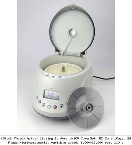 Unico powerspin bx centrifuge, 24 place microhematocrit, variable speed, 1: c882 for sale