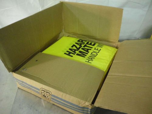 Box of 25 New Pig Hazardous Material Polyethylene Haz Mat Large Disposal Bags