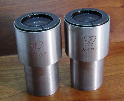 Pair Bausch &amp; Lomb 10X W.F. Microscope Eyepieces for Dissecting Microscopes