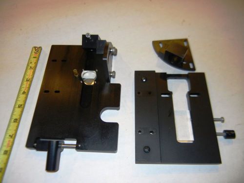 Microscope Mount and Platform stages two with optics total 3 pcs.