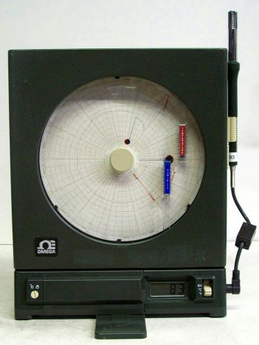 Omega ct485b-110v temperature/relative humidity circular chart recorder &amp; sensor for sale