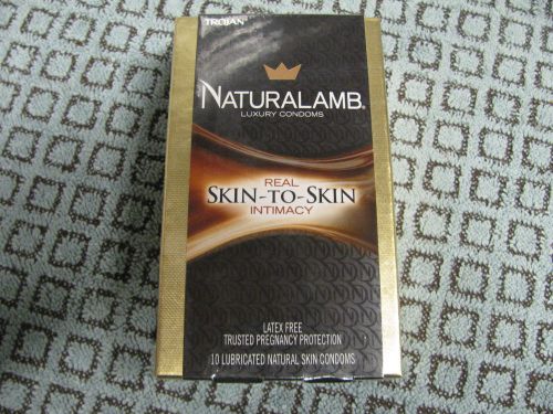 (10) NEW Trojan Naturalamb Luxury Latex Free Condoms Skin to Skin Lubricated
