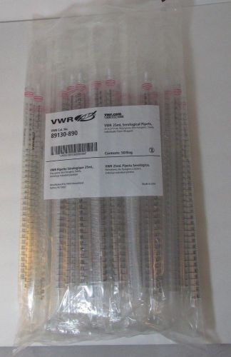 Vwr 89130-890 serological pipet 25ml bag of 50    25 in 2/10 ml for sale