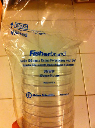 Sterile Unopened Fisherbrand clear petri dishes