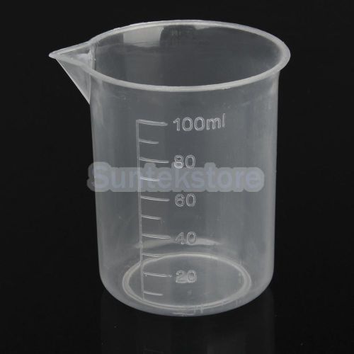 100ml Transparent Plastic Graduated Measuring Cup Measuring Beaker Lab Test