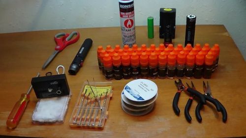 RDA kit, E-cig mod &amp; dripper, 30+ bottles of e-juice