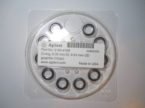 Pack of (10) Agilent 6.35mm x 9.63mm Graphite O-Rings, 5180-4168