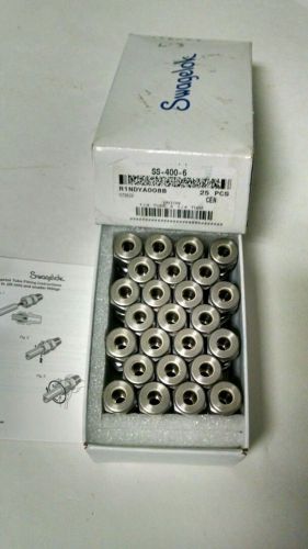 Swagelok  1/4&#034; tube x 1/4&#034; tube stainless steel union - lot of 25 fittings! for sale