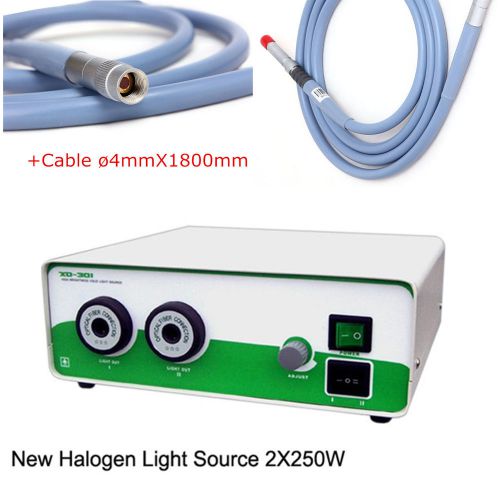 New Halogen Light Source 2X250W + Fiber Optical Cable ?4mmX1.8m Storz Wolf Compa