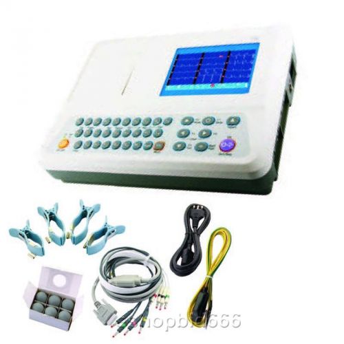 3 Channel 5 inch Color LCD Digital Electrocardiograph ECG EKG Machine 250 Cases