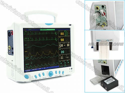 FDA CE Multiparameter Patient Monitor,ECG NIBP SPO2 TEMP Printer Vital Signs ICU