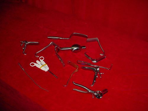 Mixed Lot of 12 Auto Suture Surgical Gynecological Examination Specula Tools