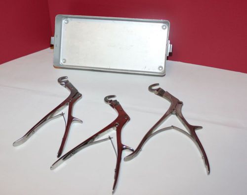 Jarit pilling lot of 3 stille-giertz rib shears surgical instruments and tray for sale