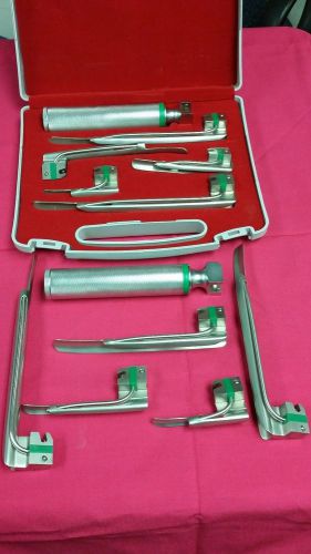 New laryngoscope fiberoptic miller set 5 blade,1 hndl emt anesthesia intubation for sale