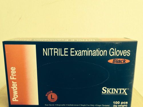 Black Nitrile Powder Free Gloves L