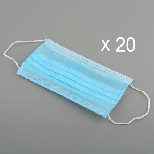 New 20Pcs Clean Disposable Dental Medical Surgical Face Mouth Cover Mask