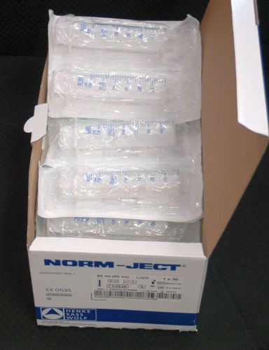 NORM-JECT 50 ML, 2-PIECE SINGLE USE SYRINGES 4850901000 CASE OF 30 NEW 2018-03