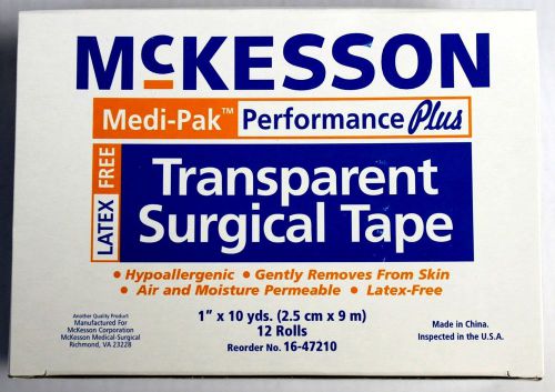 4 BOX McKESSON TRANSPARENT SURGICAL TAPE 1&#034; x 10 48 RLS