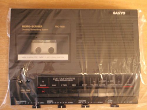 Sanyo TRC7600 Mini cassette transcriber with foot pedal &amp; headset