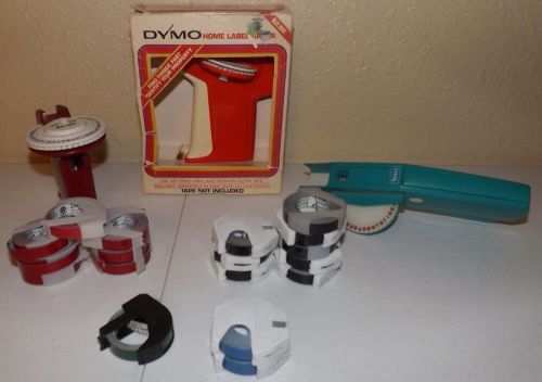 1973 DYMO Model 1800 Orange Rotex Red Sears Green Label Maker and Labeling Tape