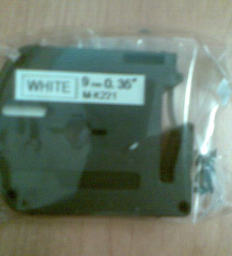 1 x BROTHER P TOUCH  TAPE MK221 9mm. x 8m. Black/white