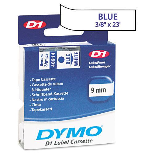 DYMO D1 Standard Tape Cartridge for Dymo Label Makers 3/8&#034;x 23ft Blu on Wh 11 EA